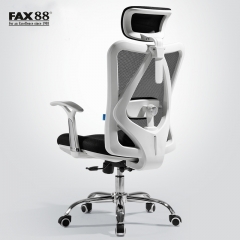 FAX88 人體工學電腦椅 家用網椅轉椅電腦椅 職員辦公椅會議護腰 M16白框黑網棉板