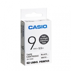 CASIO XR-9/12/18GWE高黏性標籤帶 Tape 白底黑字 XR-9GWE(9mm)