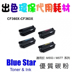 BLUE STAR (HP) 508X (高容量)環保碳粉 CF361X CYAN