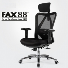 FAX88  辦公椅 M18 人體工學電腦椅 黑色升降扶手+頭枕
