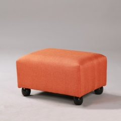 布藝沙發凳腳凳 橘色麻布