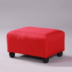 布藝沙發凳腳凳 紅色麻布