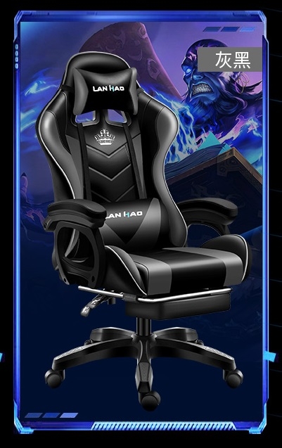 A100  Dule系列 D1800電競椅 送頭枕 腰枕 黑配紅 尼龍腳+擱腳