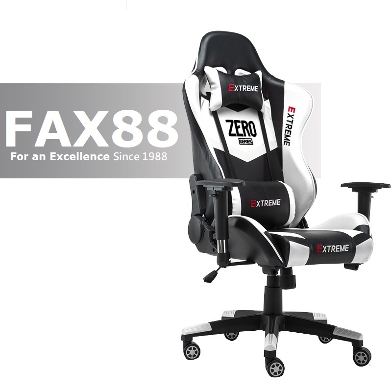 FAX88 Zero系列 L9600 跑車椅 電競椅 (送頭枕 腰墊) 白配黑 標配免安裝