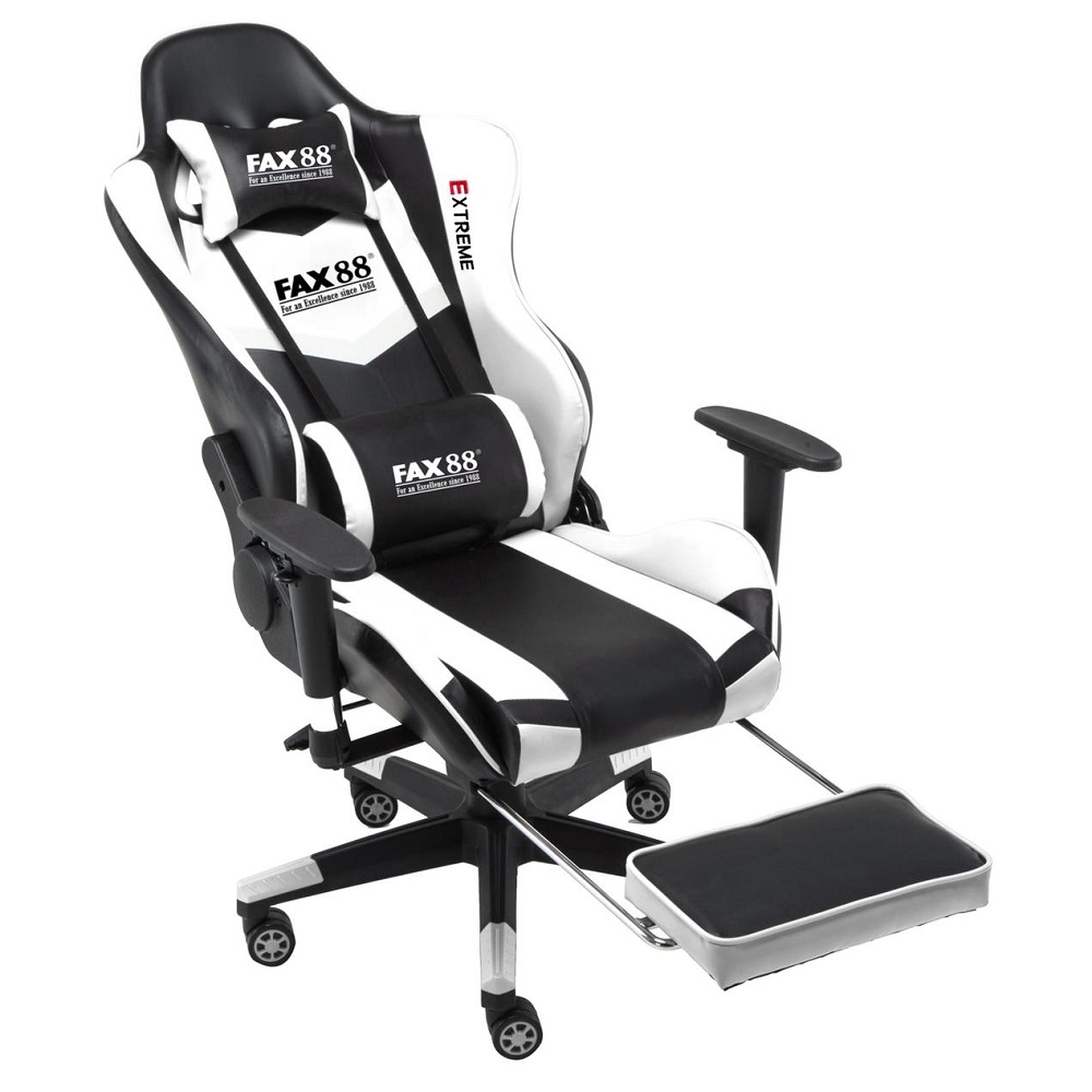 FAX88 Zero系列 L9600 跑車椅 電競椅 (送頭枕 腰墊) 白配黑 標配免安裝