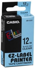 Casio 標簽機色帶 XR-12X1 透明底黑字