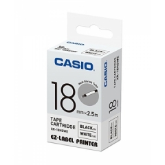 Casio 標簽機色帶 XR-18HSWE 白底黑字