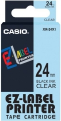 Casio 標簽機色帶 XR-24X1 透明底黑字