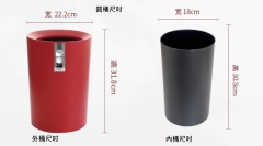 簡約無蓋垃圾桶 圓桶型(6.7L) 棕色