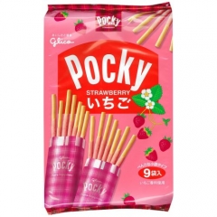 Glico 固力果百力滋餅乾條9小包 日本製造 草莓味 119g