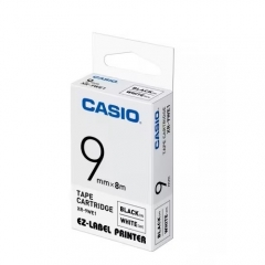 Casio 標簽機色帶 XR-9WE1 白底黑字