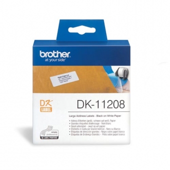 Brother DK-11208 Dymo 帶 (38 x 90mm) (400個) - 紙質 白底