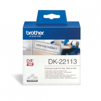 Brother DK-22113 Dymo 帶 (62mm x 15m) - 膠質 透明底黑字