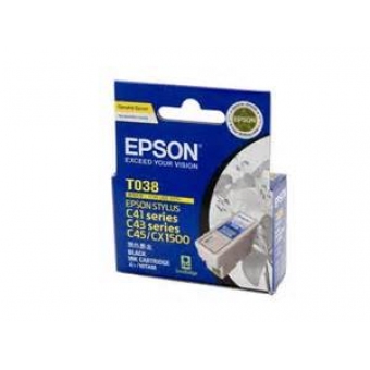 Epson T038 (孖庄) (原裝)  Ink - Black  COLOUR C41UX/43