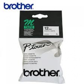 Brother M-K231  M-Tape Dymo 帶 (12mm) - 白底黑字