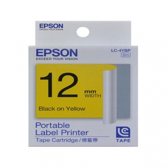 EPSON LK-4YBP (12mm x 8M) 標籤帶 - 黃底黑字