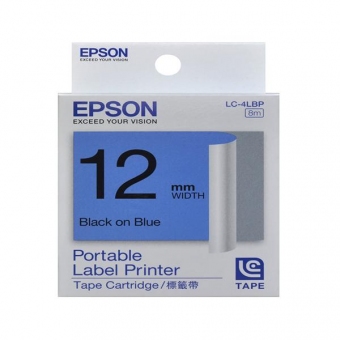 EPSON LK-4LBP (12mm x 8M) 標籤帶 - 藍底黑字