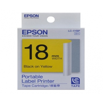EPSON LK-5YBP (18mm x 8M) 標籤帶 - 黃底黑字