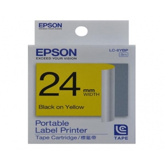 EPSON LK-6YBP (24mm x 8M) 標籤帶 - 黃底黑字